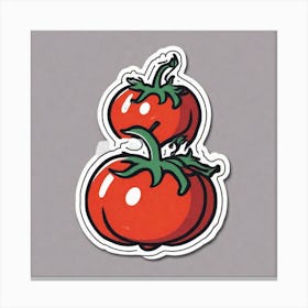 Tomato Sticker Canvas Print