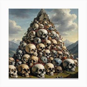 Skulls On A Mountain Canvas Print