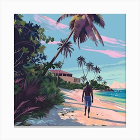 A Zanzibar Beaches In Tanzania Lofi Illustration Canvas Print