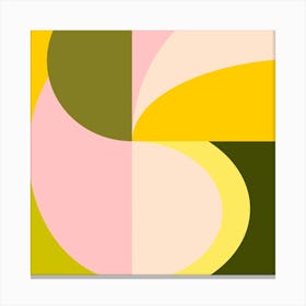 Shapes In Citrus Square Canvas Print
