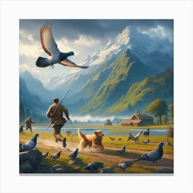 Pigeons Canvas Print