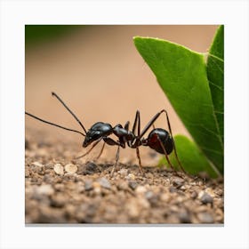 Ant On A Leaf Canvas Print