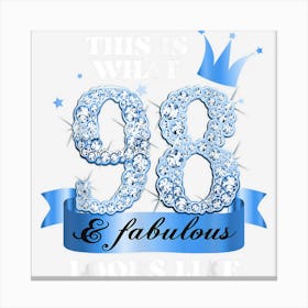 98 & Fabulous I Blue Black Party Group Candid Photo Outfit Canvas Print