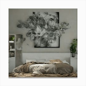 Abstract Black And White Painting Canvas Print