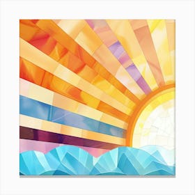 Abstract Sea Waves And Sunshine Canvas Print