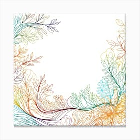 Abstract Floral Frame Vector Canvas Print