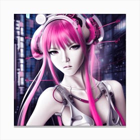 Pink Haired Girl Canvas Print