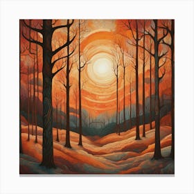 Sunset In The Woods 5 Canvas Print