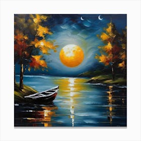 Moonlight On The Lake Canvas Print