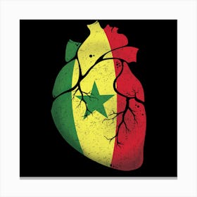 Senegal Heart Flag Canvas Print