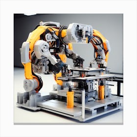 Robots In A Factory 6 Canvas Print