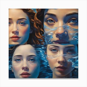Four Faces In The Water Canvas Print