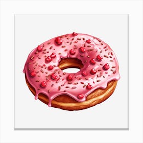 Donut With Cherries Canvas Print