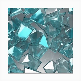 Blue Glass Fragments Canvas Print