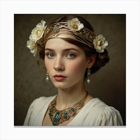 Portrait Of A Young Woman Canvas Print