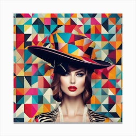 Woman In A Hat 13 Canvas Print