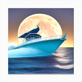 Speed Boat In The Ocean Canvas Print