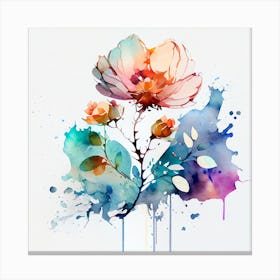 Watercolor Flower Abstract 5 Canvas Print