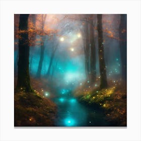 Fireflies In The Forest 1 Canvas Print