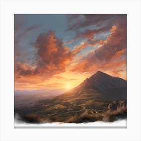 Sunset Over The Mountains Canvas Print