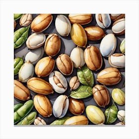 Pistachios Seamless Pattern Canvas Print