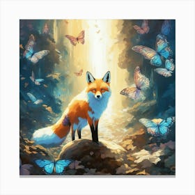 Fox In The Forest 2 Canvas Print