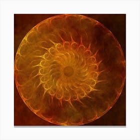 Shamanic Spiral Orange Warm Hues Fractal Chaos Canvas Print