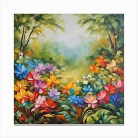 Flowers In The Forest Canvas Print