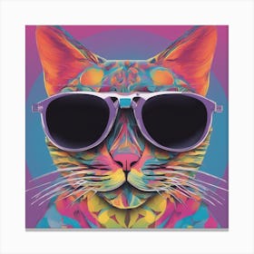 Cat, New Poster For Ray Ban Speed, In The Style Of Psychedelic Figuration, Eiko Ojala, Ian Davenport (1) Canvas Print
