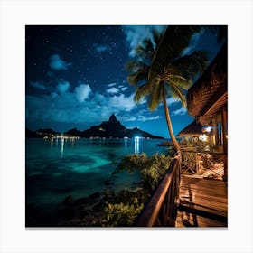 Bora Bora At Night 1 Canvas Print