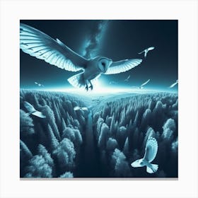 Owls In The Sky Canvas Print