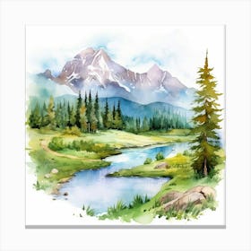 Watercolor Landscape 3 Canvas Print