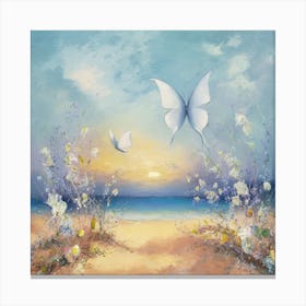 Butterfly On The Beach 16 Canvas Print