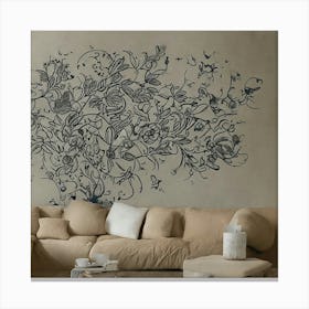 Floral Wall Decal 7 Canvas Print