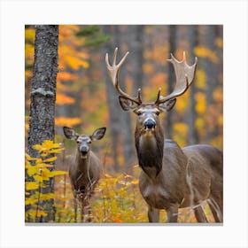 Deer In The Woods 1 Canvas Print