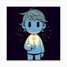 Little Boy Holding A Candle Canvas Print