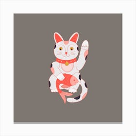 Lucky Cat Square Canvas Print