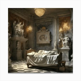 Room With Statues 6 Canvas Print