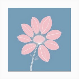 A White And Pink Flower In Minimalist Style Square Composition 633 Canvas Print