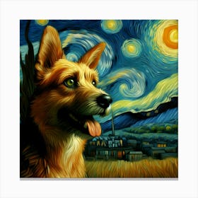 Starry Night Dog 1 Canvas Print