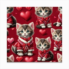 Valentine Kittens 1 Canvas Print