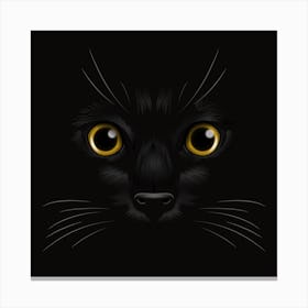 Black Cat Face Canvas Print