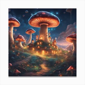 The Stars Twinkle Above You As You Journey Through The Mushroom Kingdom S Enchanting Night Skies, Ul (1) Canvas Print
