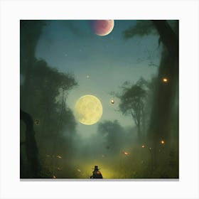 Moon And The Forest 1 Canvas Print