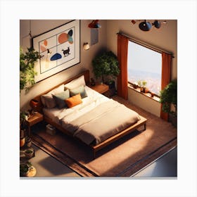 Bedroom 3d Model Canvas Print