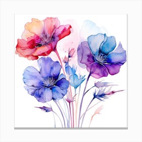 Watercolor Flowers 3 Canvas Print