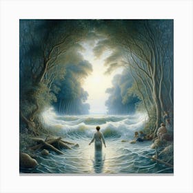 Christ In The Water Canvas Print