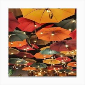 Umbrellas In The Sky Canvas Print