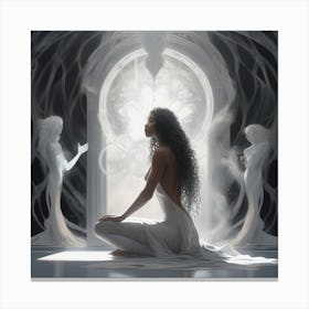 Woman In White Canvas Print