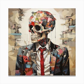 Skeleton In A Suit Canvas Print